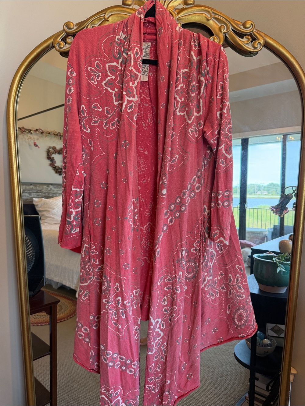 Magnolia Pearl Rose-Pink Floral Long Sleeve Open Cardigan